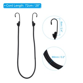 PATIKIL 28 Inch Bungee Cord with Hooks, 14 Pack 2ft Heavy Bungee Straps Outdoor Strapping Bungee Tape Rope with Dual Hooks for Camping Tents Trucks Boats, Black