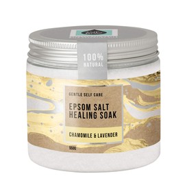The Salt Box - Natural Epsom Salt Healing Bath Salts Soak - Chamomile & Lavender - 550g