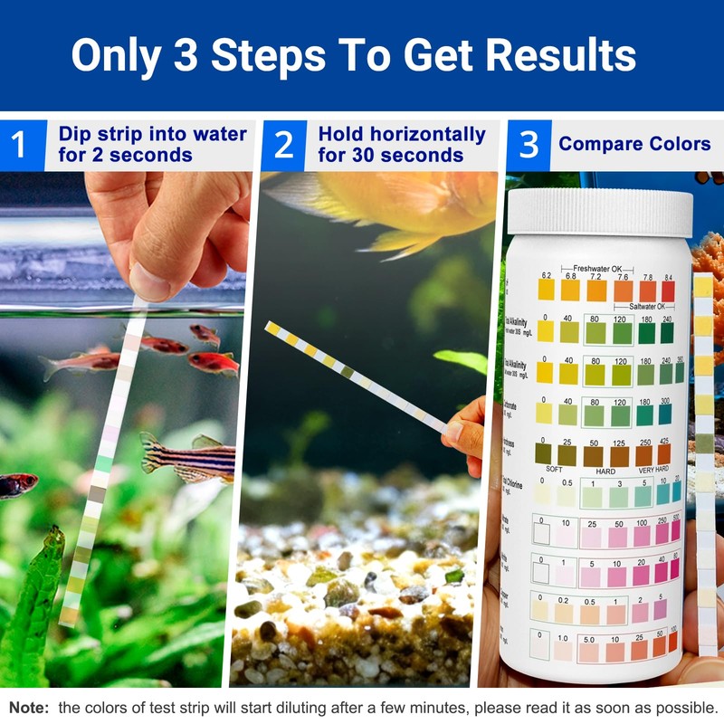 11 in 1 Aquarium Test Strips Kit | Aquarium Ammonia