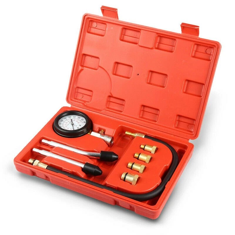 8Pcs Engine Cylinder Compression Gauge Tester Kit Gas Diagnostic Tester