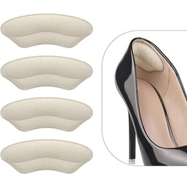 Heel Grips Liner Cushions Inserts for Loose Shoes, Pads Snugs for Shoe Too Big Men Women, Filler Improved Shoe Fit and Comfort, Prevent Heel Slip and Blister (4 Pairs) - Colour: Pale Apricot