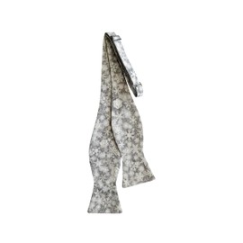 Holiday Bow Ties Mens Self-tie Bow Silver Iridescent Snowflakes, Mens, Grey (Mens, Grey)