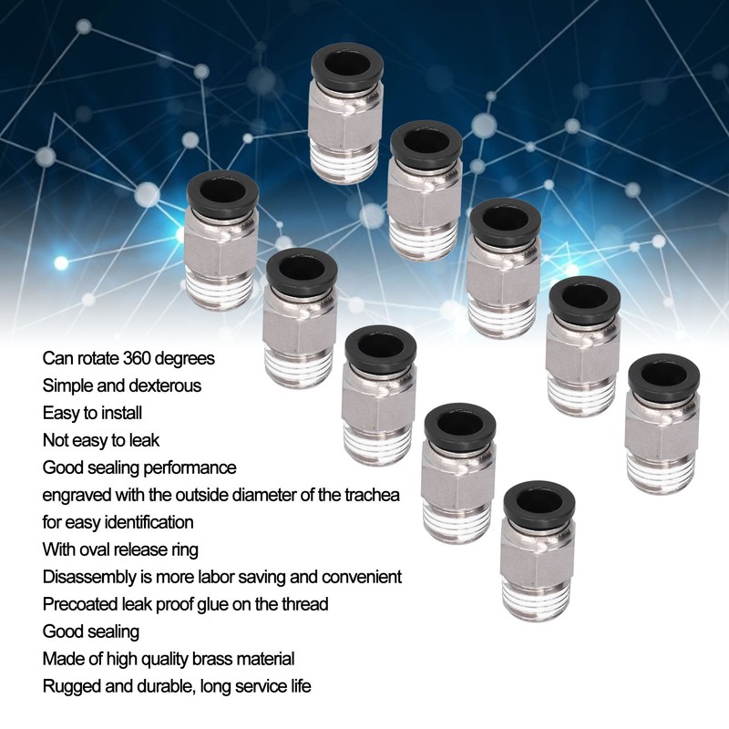 Externally Pneumatic Quick Plug Connector Good Sealing Durable Quick Pneumatic