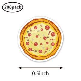 Pizza Planner Stickers, 0.5in Scrapbooking Kids DIY Calendar Crafting Journals 208-Pack