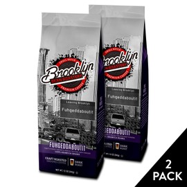 Brooklyn Beans Fuhgeddaboutit 100% Arabica Craft Roasted Ground Coffee, Dark Roast, 12 Ounce Bag
