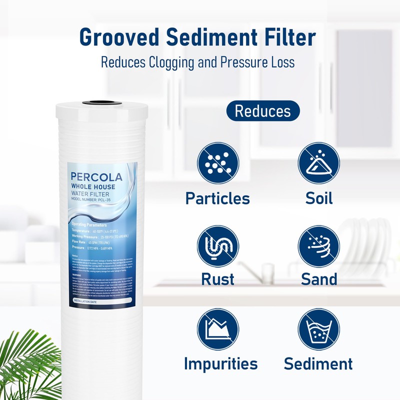 PERCOLA AP810-2 Large Capacity Whole House Replacement Water Filter Drop-in