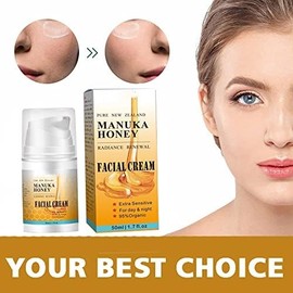 Honey Cream, Face & Eye Crème for Dark Circles and Puffiness, Face Moisturizer and Body Lotion w/Hydrating Honey, Beeswax for Extremely Dry Skin For Dry and Itchy Skin Rosacea & Eczema Prone Skin50ml