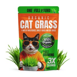 Organic Cat Grass | Non GMO Mixed Heirloom Seeds | Wheatgrass - Oat Grass - Barley Grass Blend (16oz)