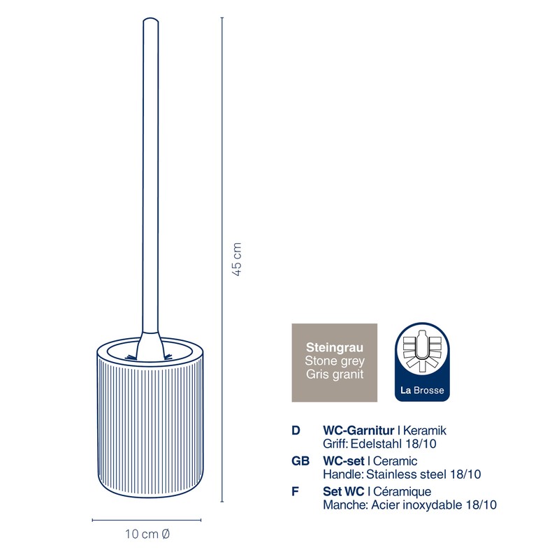 kela AVA 24423 Toilet Brush Set Diameter 10 cm Ceramic