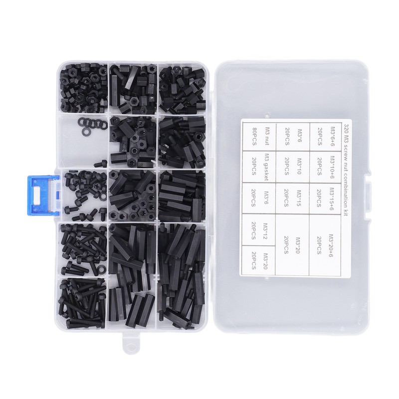 320 Pcs Hex Screw Spacer M3 Nylon Male Female Hex