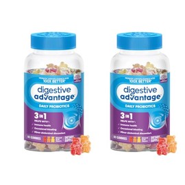Digestive Advantage Probiotic Gummies For Digestive Health, Natural Fruit Flavors Vitamin D, Daily Probiotics For Women &Men Occasional Bloating, Mino