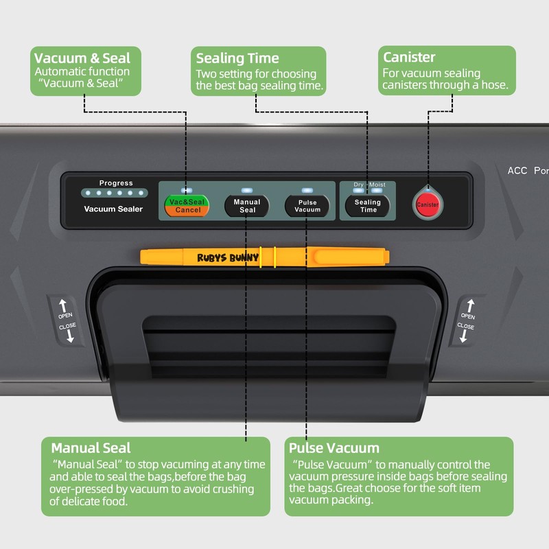 Precision Vacuum Sealer,120W Powerful 90Kpa Sealer For Food Storage,Household 8-in-1