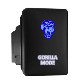 Gorilla Mode Symbol Backlit Switch Modern Model Push Button Compatible with Toyota (Blue/White/Surface Size 1.28 x 0.87 inches)