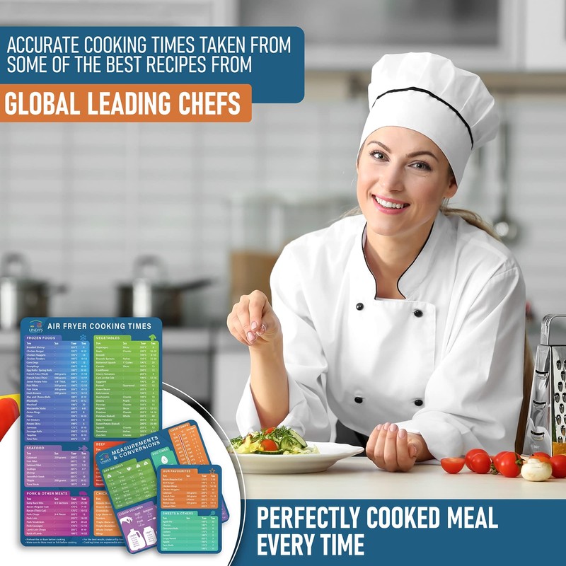 Air Fryer Accessories Magnetic Cheat Sheet Set by Linda’s Essentials