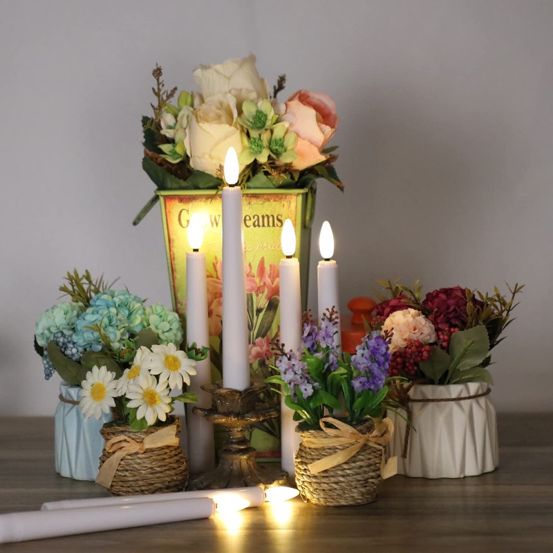 OWLBAY 9 Pack 3D Wick Flameless Window Candles with Remote