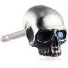 Dr. Monroe PE-30-SV2-SAP Skull Earrings, 925 Silver, Natural Sapphire, Sterling