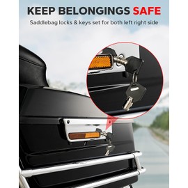 Amazicha 2 Keys Saddlebag Lock Set Hard Saddle Bag Hardware Compatible for Harley Davidson Touring Street Glide Electra Glide Road Glide Road King 1993-2013