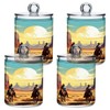 Nander 2Pack Qtip Holder Dispenser -Western Desert Cowboy Clear Plastic