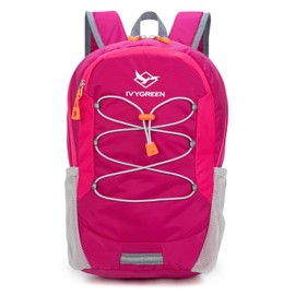 IVYGREEN Little Kids Hiking Backpack for Boys or Girls, Small Daypack for Camping or Travel (Rose, Medium)