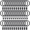 40pcs Rustproof Drapery Matte Stainless Steel Metal Curtain Rings with