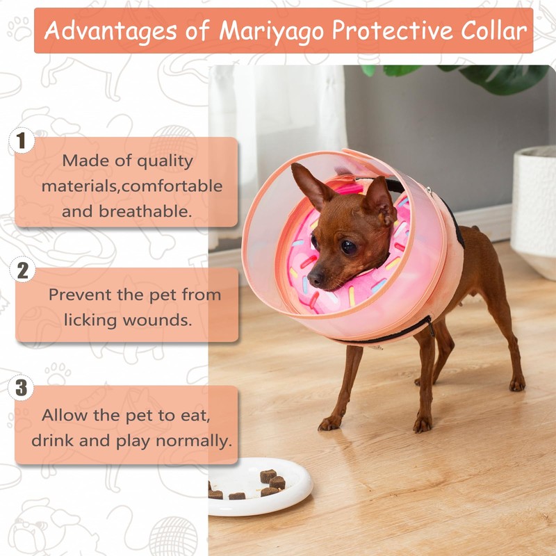 Inflatable Dog Cone Collar with Enhanced Anti-Licking, Soft Neck Donut