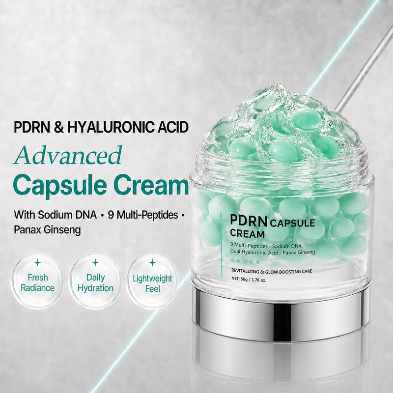 LROVFND PDRN Capsule Cream, Hydrating Face Moisturizer with Sodium DNA,