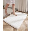 Disolla White Bathroom Rug 20x32 Non Slip Fluffy Bath Mat