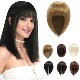BUYOGET Umber Hair Topper Clip in Hair Pieces for Woman Short 12 Inch Clip in Toppers with Fringe for Thinning Hair