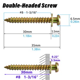 Ansoon 35pcs Bear Claw Double-Headed Wall Pictures Screws, 4-in-1 Drywall Hanging Hooks Screw for Pictures, D-Rings, Sawtooth, Wire Holding Up to 30 Pounds for Hanging and Mounting