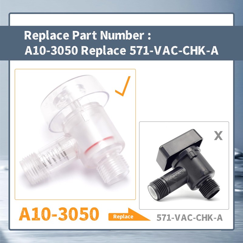 A10-3050 1/2" MPT RV Check Valve/Vacuum Breaker Camper Trailer Flusher