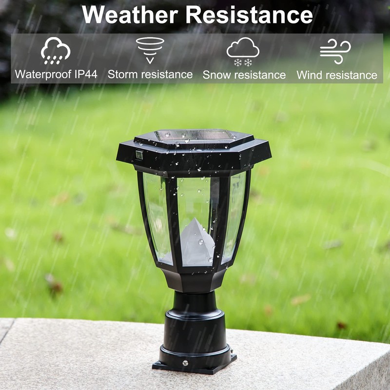FUDESY Solar Lamp Post Light Outdoor, Waterproof LED Fence Post