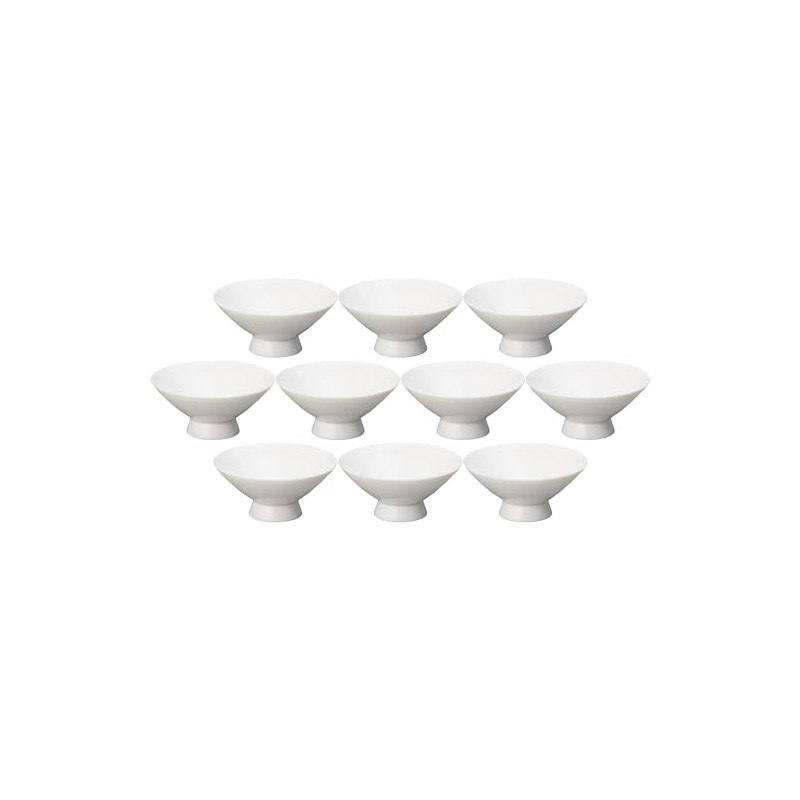 Set of 10, White Depth 0.8 inches (2.0 mm) Flat