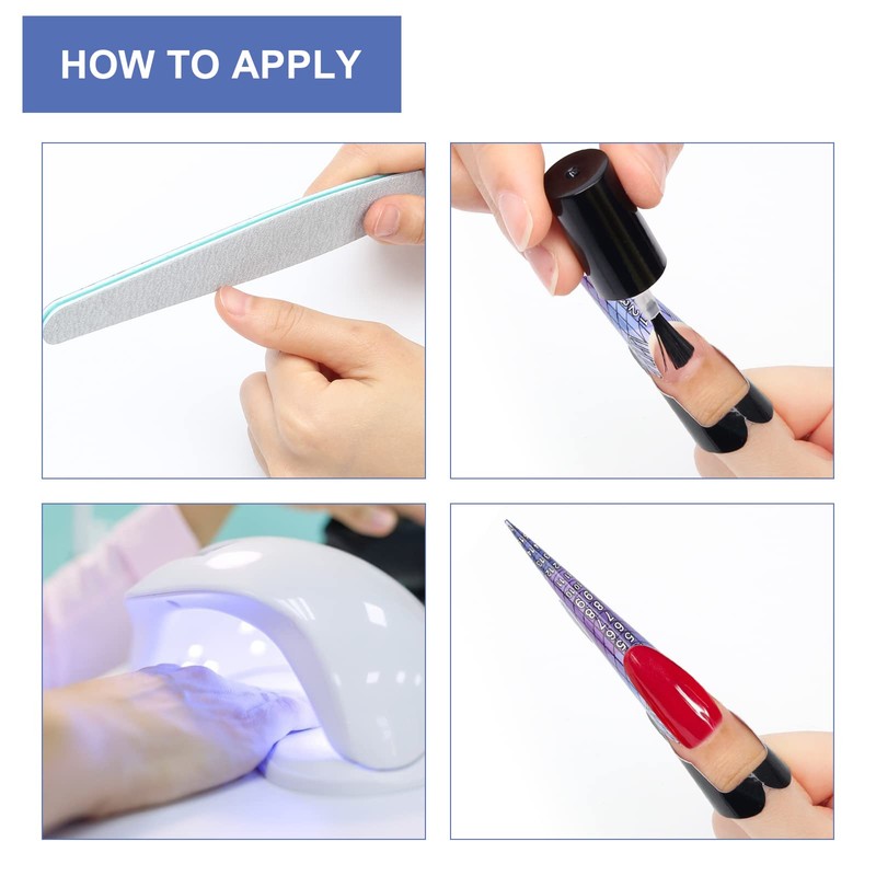AHIER Acrylic Elongated Swallow Self-Adhesive Gel Nail Extension Forms, 100PCS