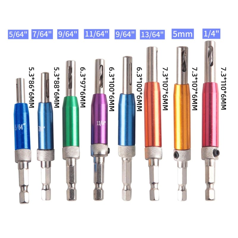 8 Pcs Hinge Drill Bit Set Centring, HSS Self Centering