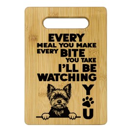 Qeheb Yorkshire Terrier Cutting Boards for Kitchen, Yorkshire Terrier Gifts, Bamboo Cutting Board Dog, Every Meal You Make Every Bite You Take Yorkshire Terrier Dog Decorative Cutting Boards