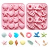 Seashell and Nautical Silicone Mold Set, 2 Pack Pink Ice