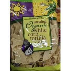 Trader Joe's 2 Packs Trader Joe’s Unsalted Organic White Corn Tortilla Chips 16 Oz Each Pack