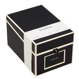 Black storage box for CDs and photos, practical, by Semikolon