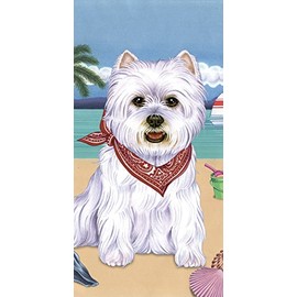 Best of Breed Westie Terry Velour Microfiber Beach Towel 30" x 60"