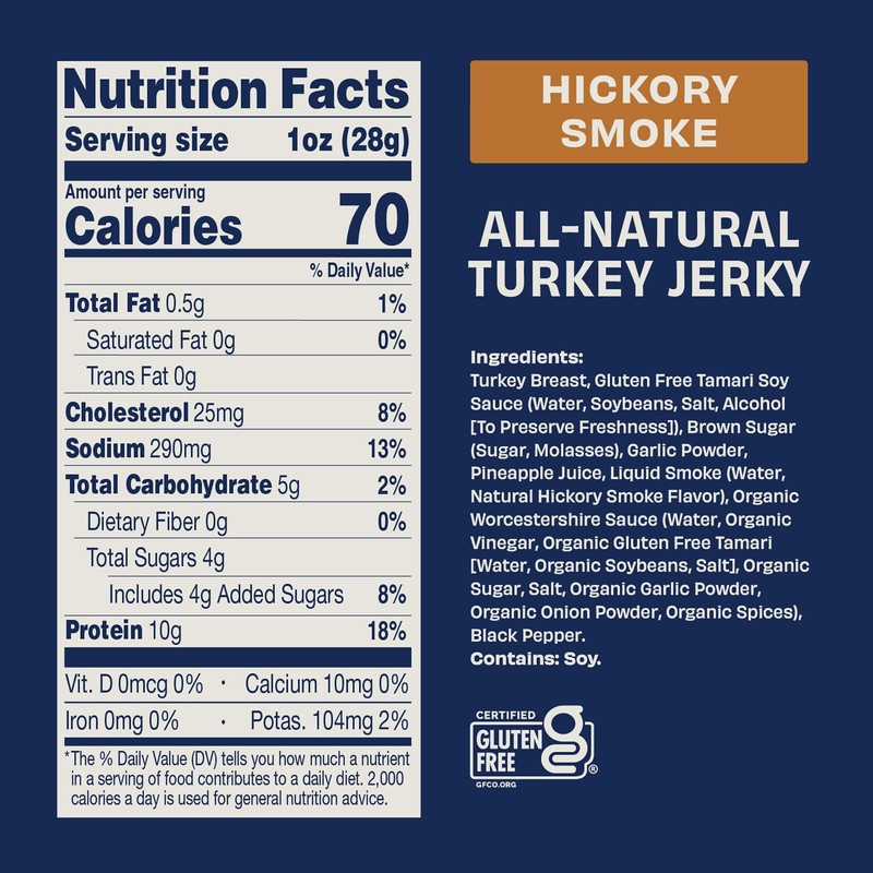 Archer Jerky Turkey Jerky, Hickory Smoke, Protein Snack, Gluten Free