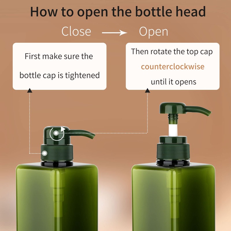 Pump Bottle Dispenser 22oz/650ml Jansburg 2Pack Refillable Square Plastic Lotion