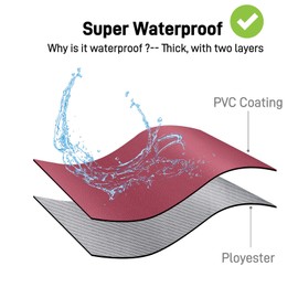 Vammcht Waterproof Apron with Comfortable Adjustable Bib, Rubber Vinyl Dishwasher Apron for Men, Women. Heavy Duty Plastic Apron for Dishwashing Restaurant Dog Grooming Chemical Resistant, Red