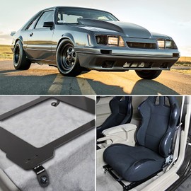 Spec-D Tuning Racing Seats Mounting Brackets Rail Track Pair Compatible with 1979-1998 Ford Mustang