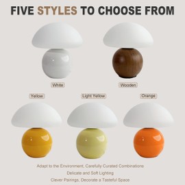 OrgaNatureQueen Mushroom Lamp Ceramic Base,Green Cute 70s Mid Century Modern Decor Lamp for Bedroom,Small Abstract Table Bedside Glass Mood Coze Fun Warm Light