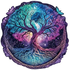 Wooden Puzzles for Adults, Tree of Life Wooden Jigsaw Puzzles 200 Pieces, Irregular Animal Shaped Unique Wooden Puzzle, Creative Ghristmas Gift for Teenagers and Adults