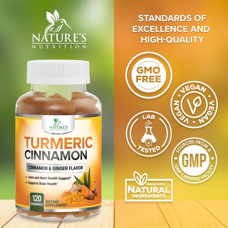 Turmeric Curcumin Supplement Gummies - 95% Curcuminoids with Turmeric Ginger,