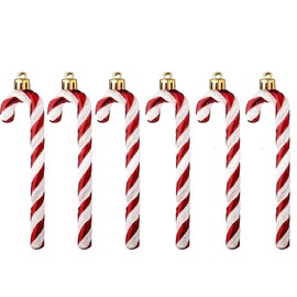 6 PCS Candy Cane Christmas Decorations,Christmas Candy Cane Decoration,Christmas Decorations,Candy Cane Tree Decorations,Candy Cane Decorations,Glitter Plastic Candy Cane Christmas Tree Decoration