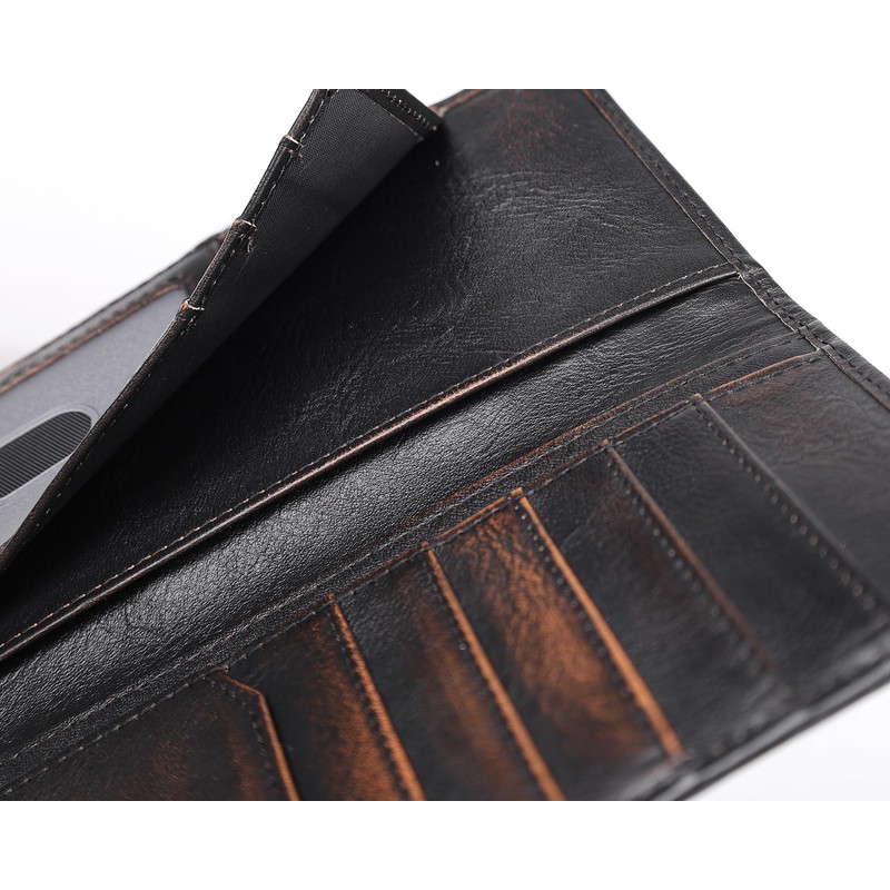 DK86 DK86 Deer Long Wallet For Men Full Grain Leather
