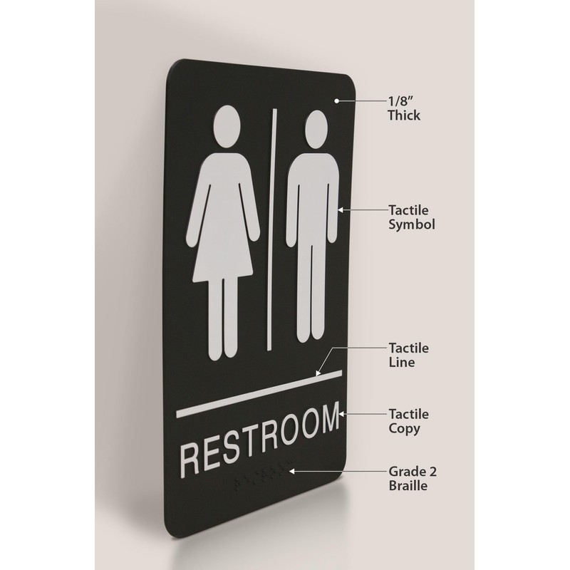 Headline Sign 9006 Women and Men’s Restroom ADA Sign with