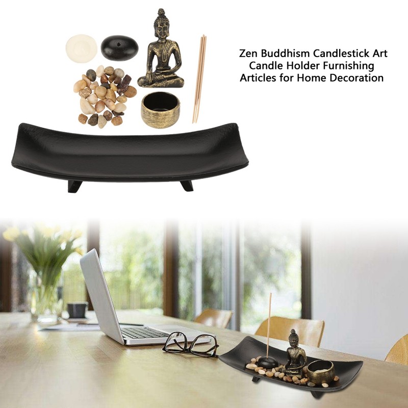 1 set Zen Buddhism Candlestick Incense Holder Furnishing Articles for